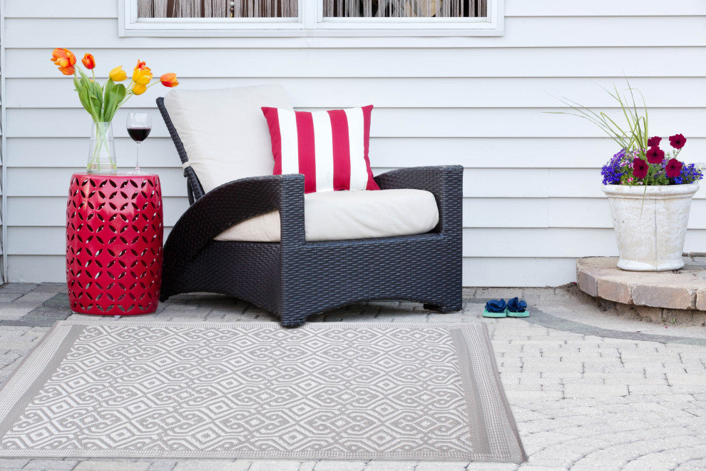 Gray Moroccan Outdoor Rug 4X6 Ft