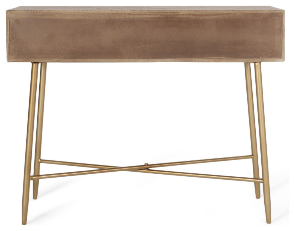 Alzada Rustic Glam Console Table with Wicker Accents