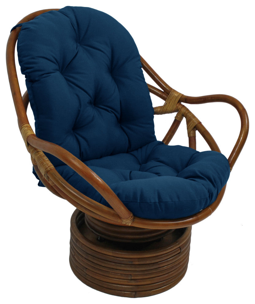 48"X24" Solid Outdoor Spun Polyester Swivel Rocker Cushion, Azul