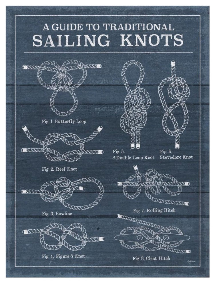 "Vintage Sailing Knots I" Digital Paper Print by Mary Urban, 26"x34"