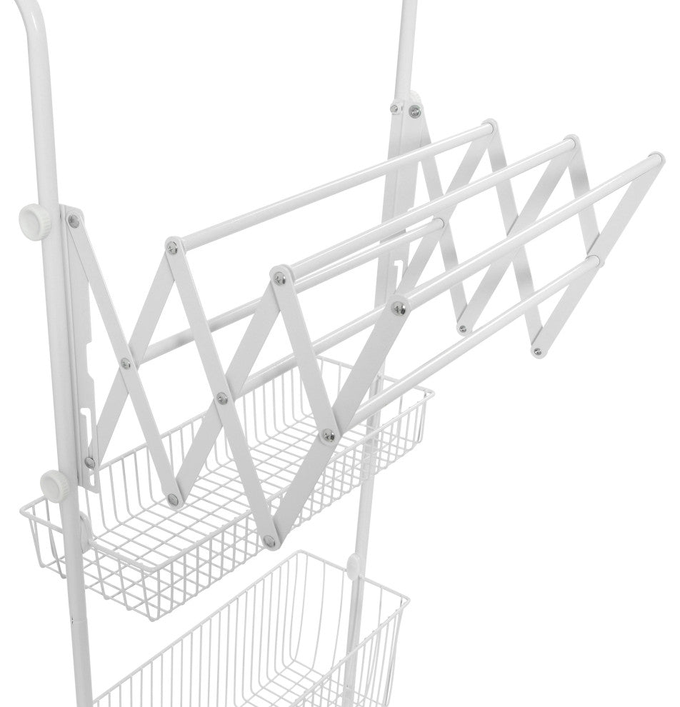 Metal Over the Door Drying Storage Rack, White