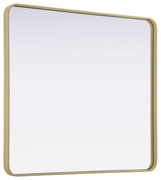 Home Living Contour Metal Rectangle Mirror 36x40, Brass
