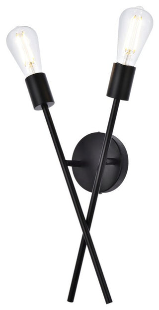 Alfie 2-Light Wall Sconce, Black
