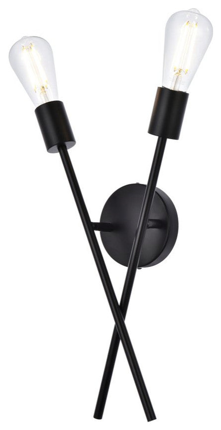 Alfie 2-Light Wall Sconce, Black