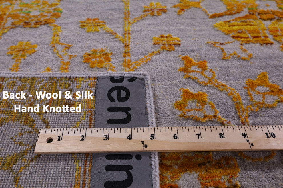 Persian Hand-Knotted Wool & Silk Rug 9' 0" X 11' 11" - Q15809