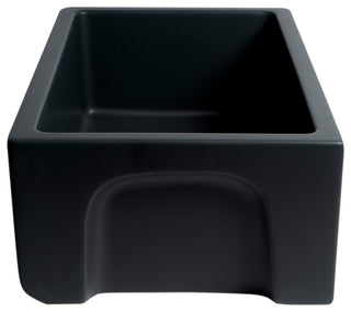 30" Black Matte Reversible Smooth/Fluted Single Bowl Fireclay Farm Sink