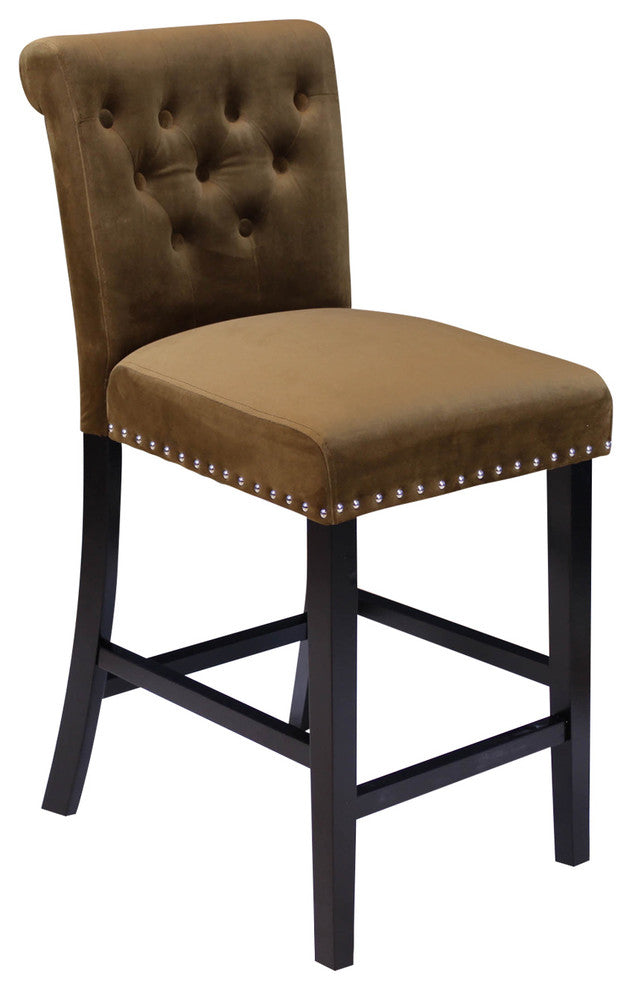 Markelo Velvet Counter Chairs, Set of 2, Brown Sugar
