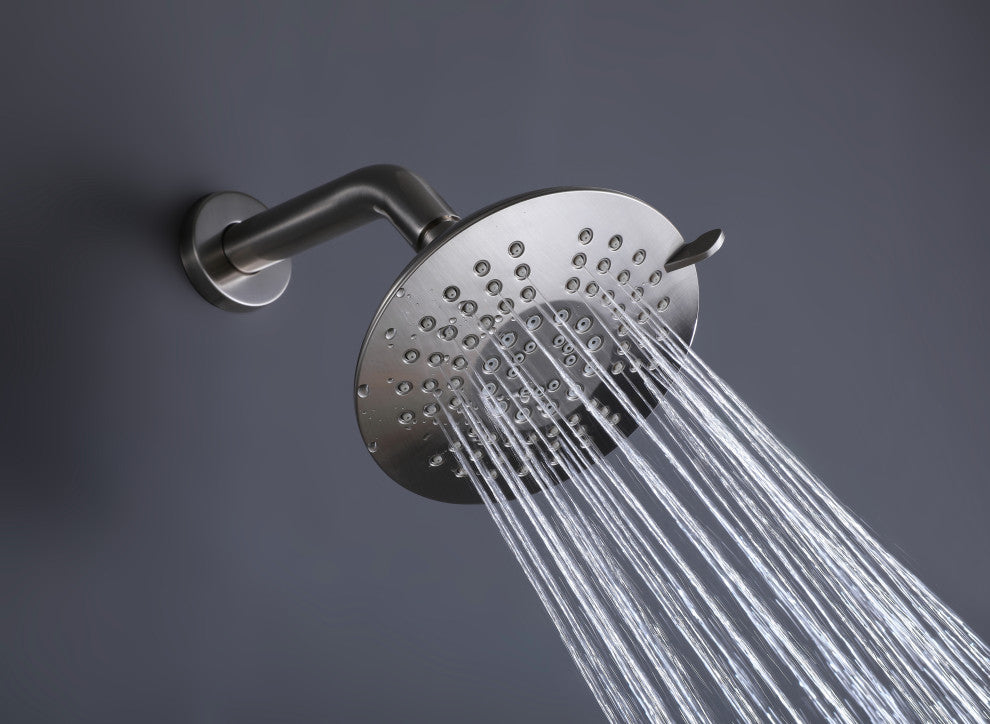 Pressure Balanced 5-Function Shower Faucet with Rough-in Valve, Brushed Nicke