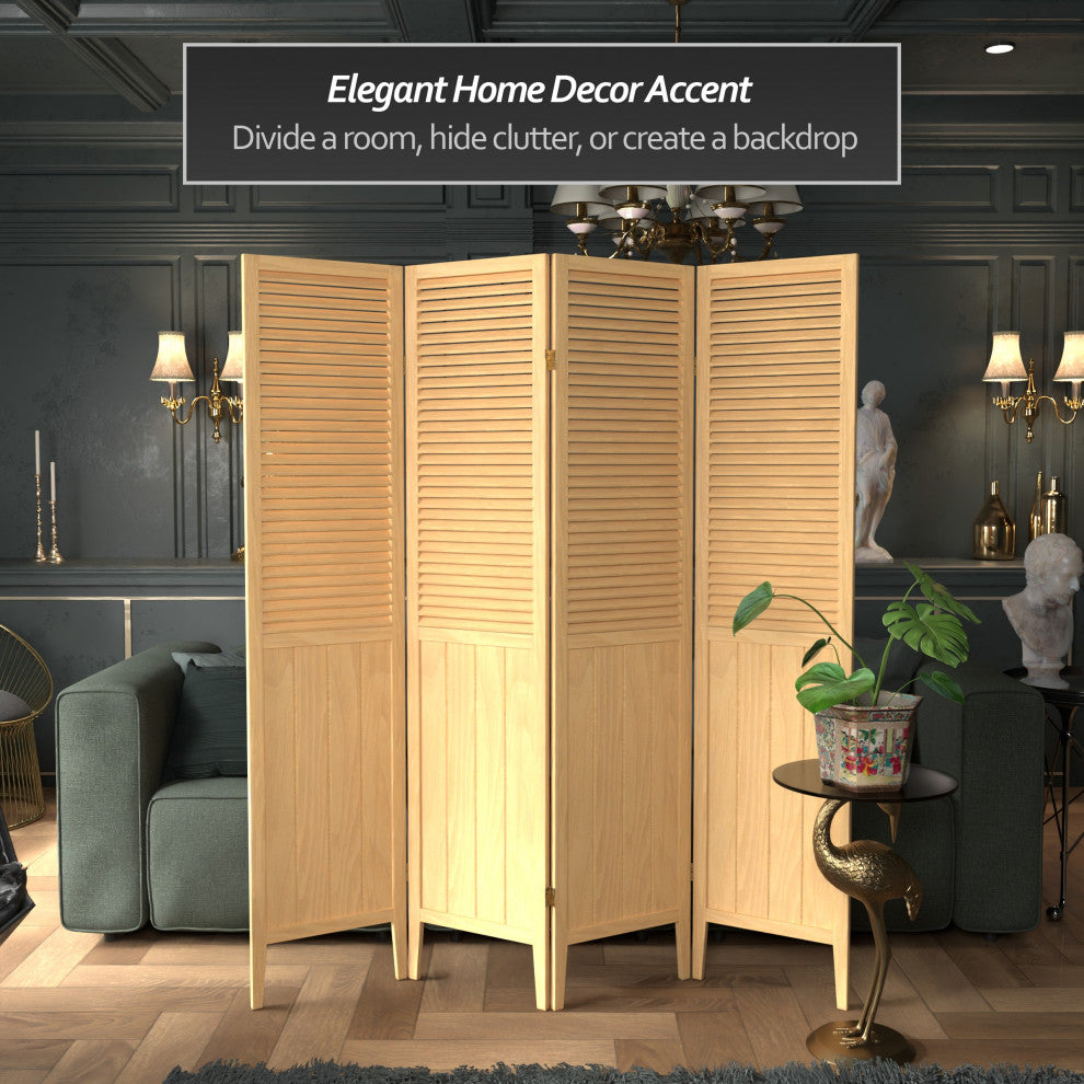 6' Tall Beadboard Divider, Natural, 4 Panels
