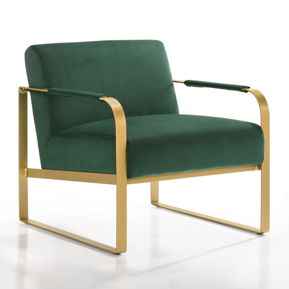 Mason Lounge Accent Chair, Green Velvet