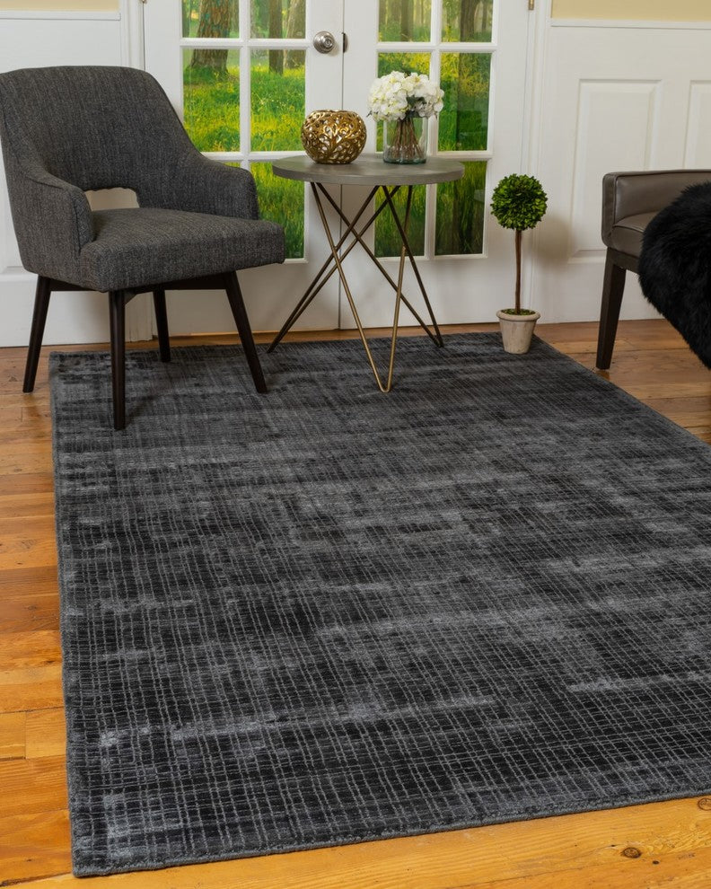 Adonis Hand-Loomed Durable Viscose Contemporary Area Rug Carpet, Bronze, 5' X 8'
