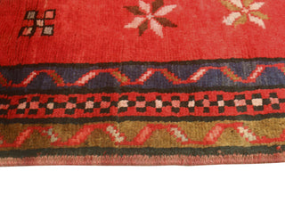 Fine Vintage Distressed Radeliff Red/Blue Runner, 3'1x9'5