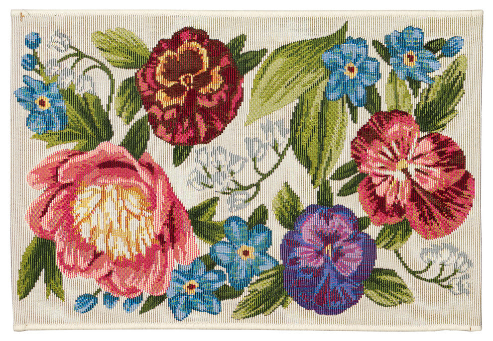Esencia Secret Garden Indoor/Outdoor Mat, Cream, 2'5" X 3'11"