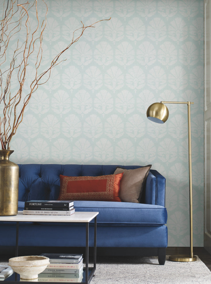 Blue & White Ottoman Fans Wallpaper