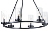 Maxim 25255CL Sentinel 6 Light 24"W Taper Candle Chandelier - Black