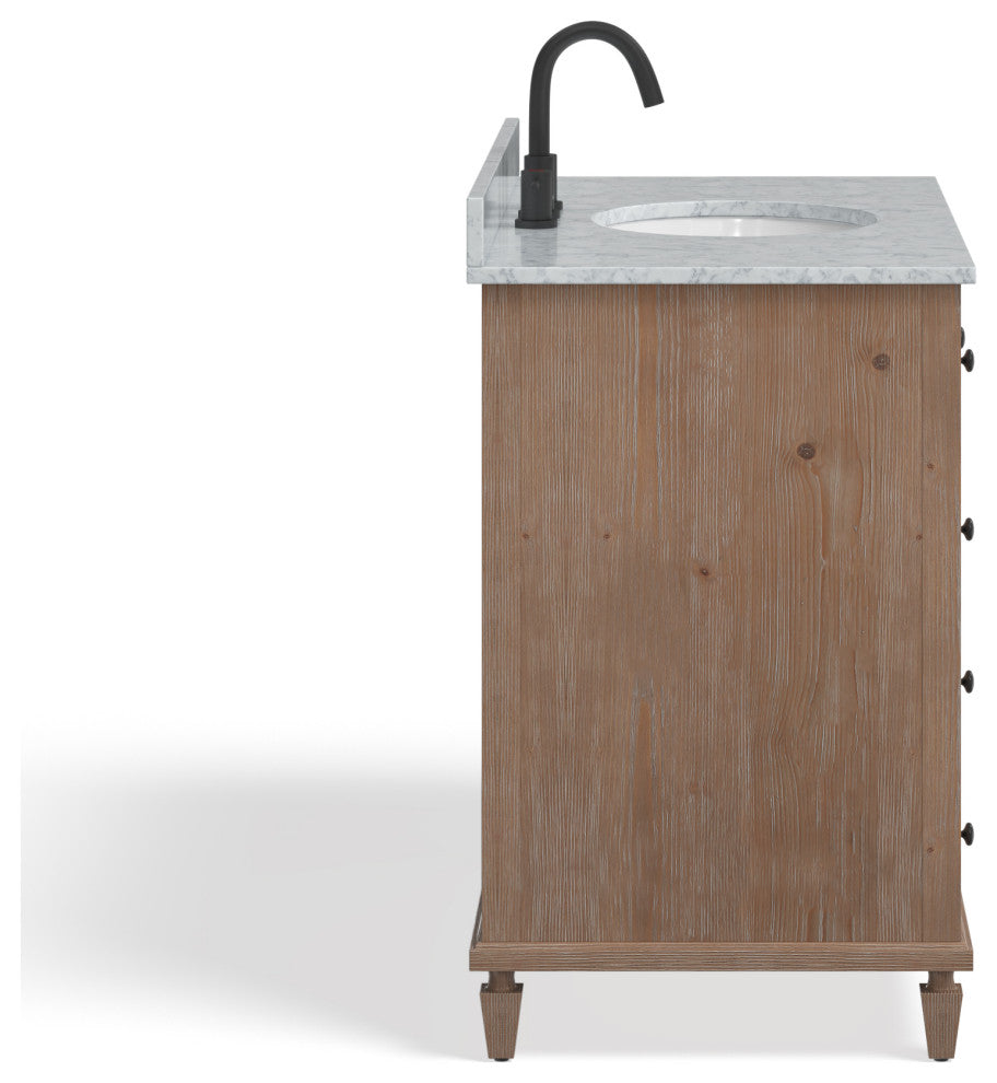 The Wailea Bathroom Vanity, Single Sink, 42", Weathered Fir, Freestanding