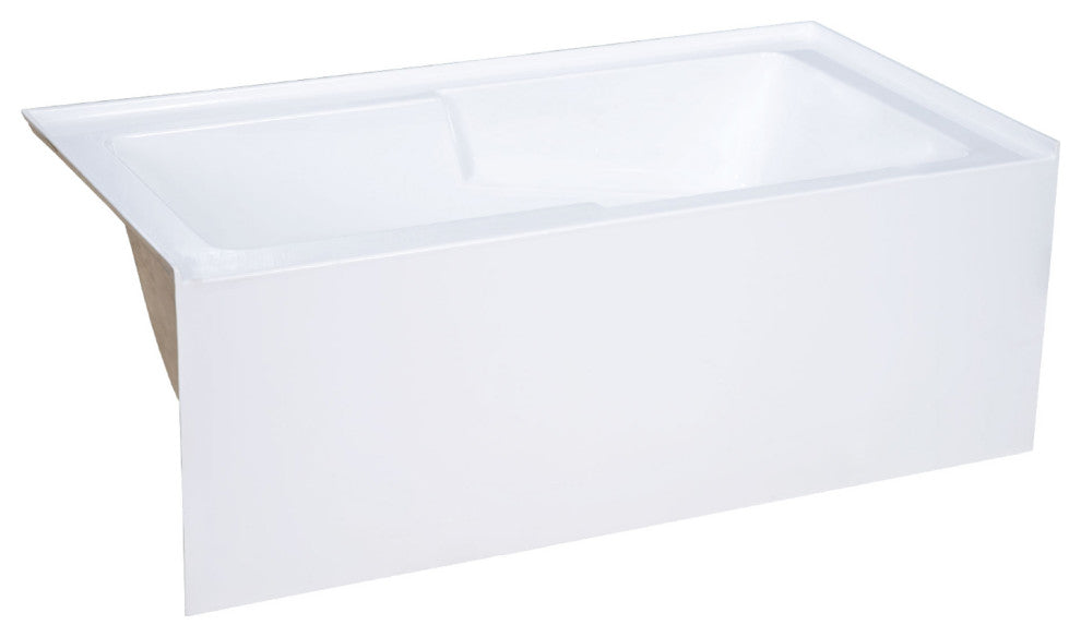 Voltaire 48"x32" Acrylic White, Alcove, Left Hand Drain, Apron Bathtub