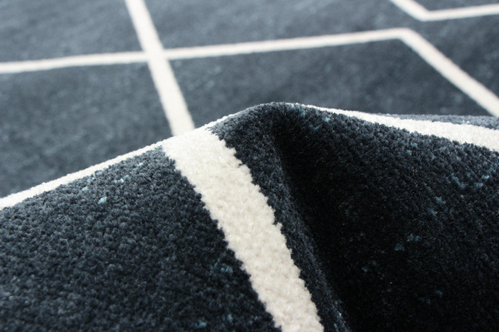 Aqua Kenza Area Rug, Blue, 6'x9'
