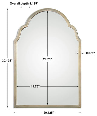 Uttermost Brayden Contemporary Metal Petite Arch Mirror in Silver Finish