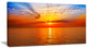 "Orange Sea Sunrise Under Blue Sky" Seashore Wall Art, 40"x20"