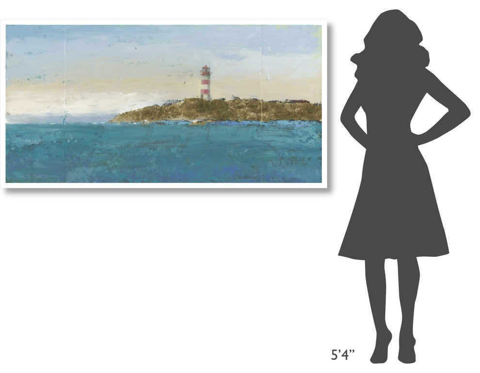 "Lighthouse Seascape I" Digital Paper Print by James Wiens, 62"x32"