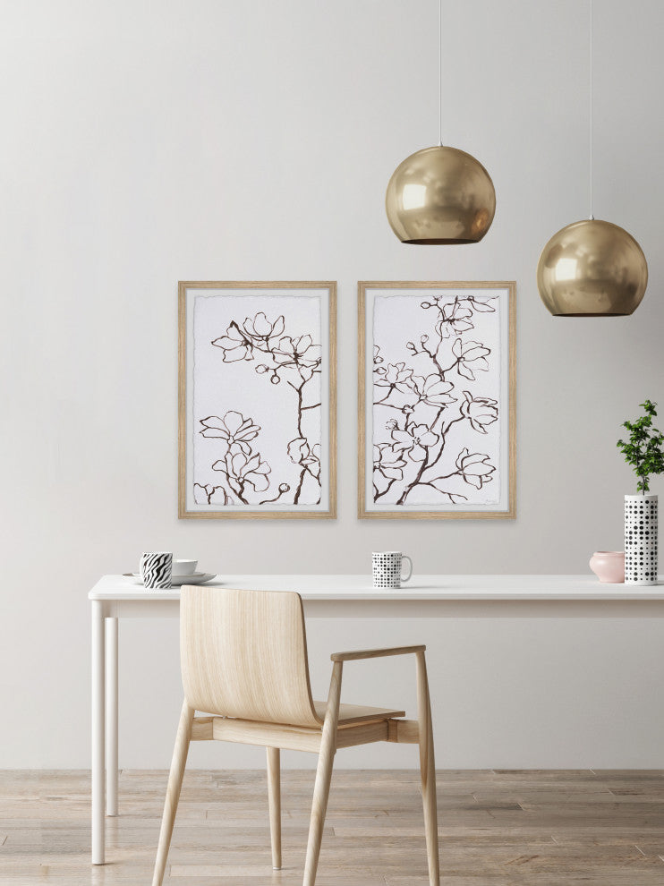 Flowery Branches Diptych, 2-Piece Set, 8x12 Panels