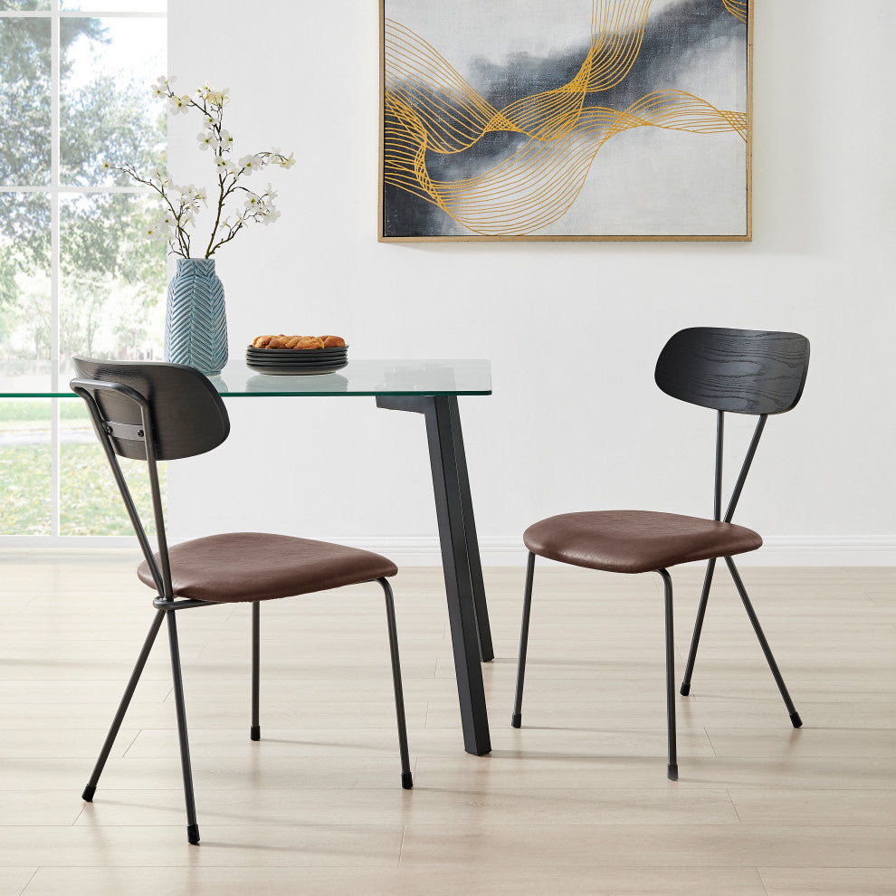 Elise Dining Side Chair, Toasted Dark Brown, Pu