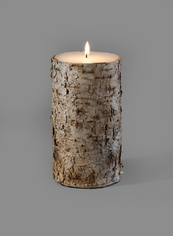 Medium Birch Bark Candle, Sold Individually, 4"x8"