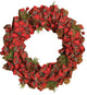 Red Bows & Pine Cones Artificial Christmas Wreath
