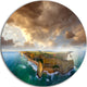 Great Ocean Road Australia Blue, Seascape Round Wall Art, 11"