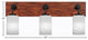 Oxbridge 3-Light Bath Bar, Matte Black & Painted Wood-look Metal/White Marble