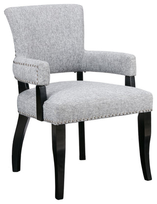 Madison Park Armed Transitional Dining Chair, Gray