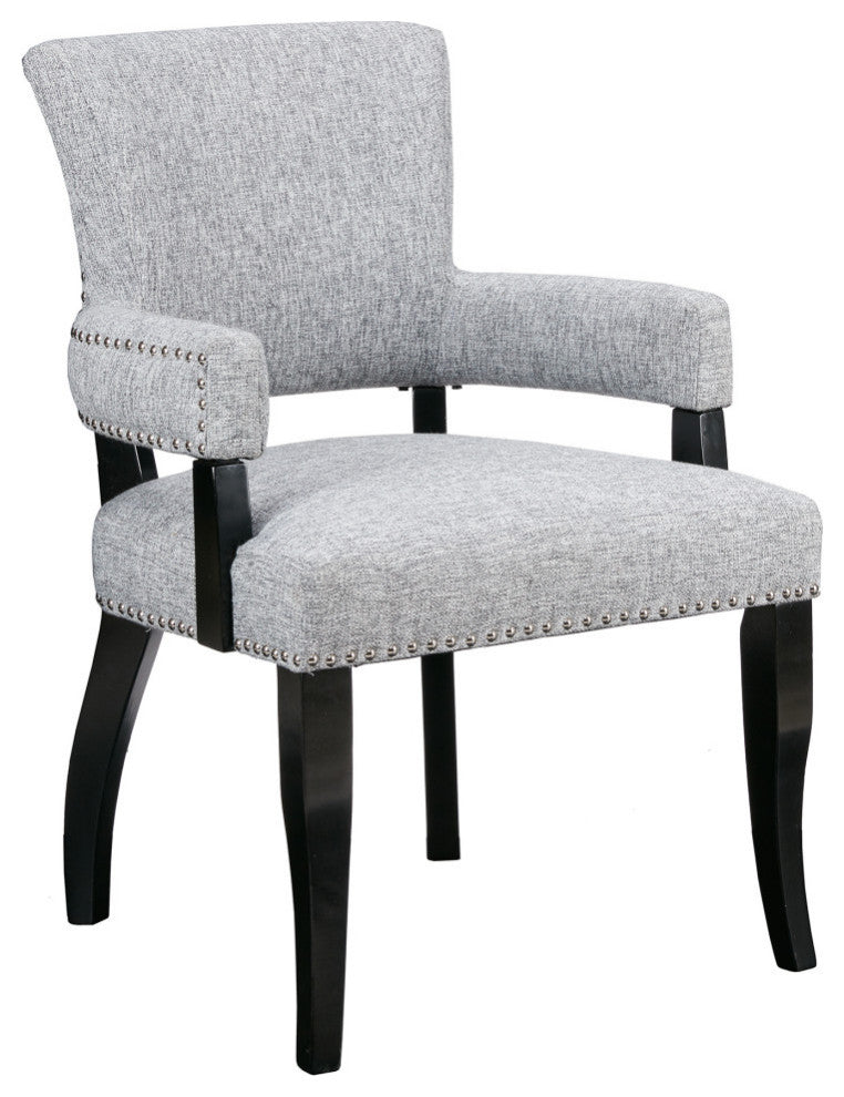 Madison Park Armed Transitional Dining Chair, Gray