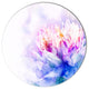 Blue Flower Watercolor, Floral Wall Round Metal Wall Art, 36"