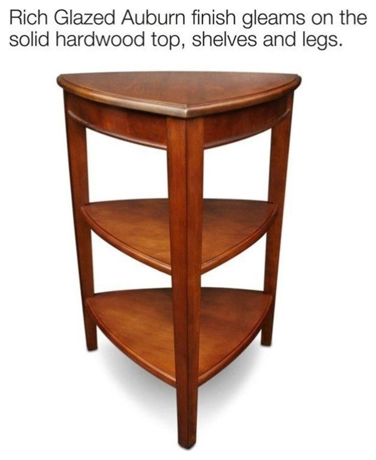 Leick Furniture Shield Tier Wood Corner Table in Bronze
