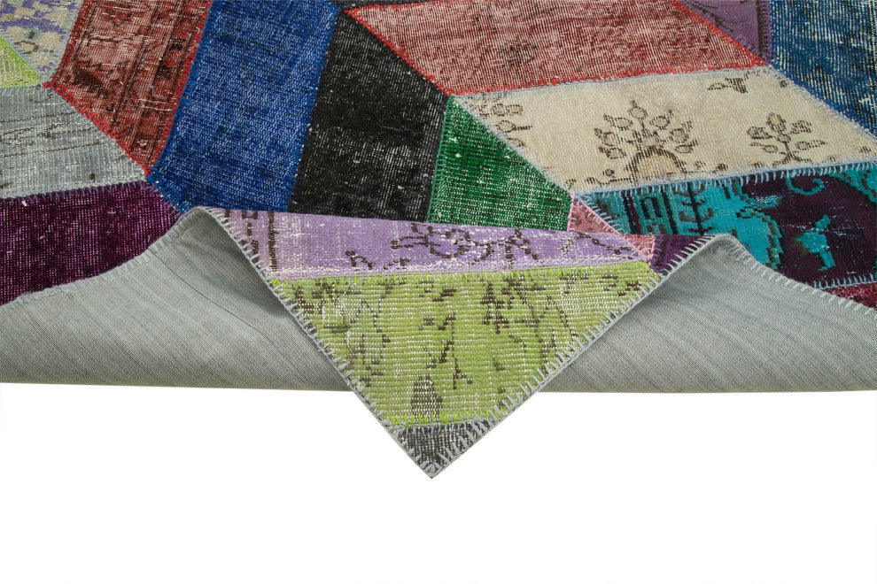 Rug N Carpet - Hand-Knotted Turkish 7' 1" x 9' 11" Unique Patchwork Area Rug