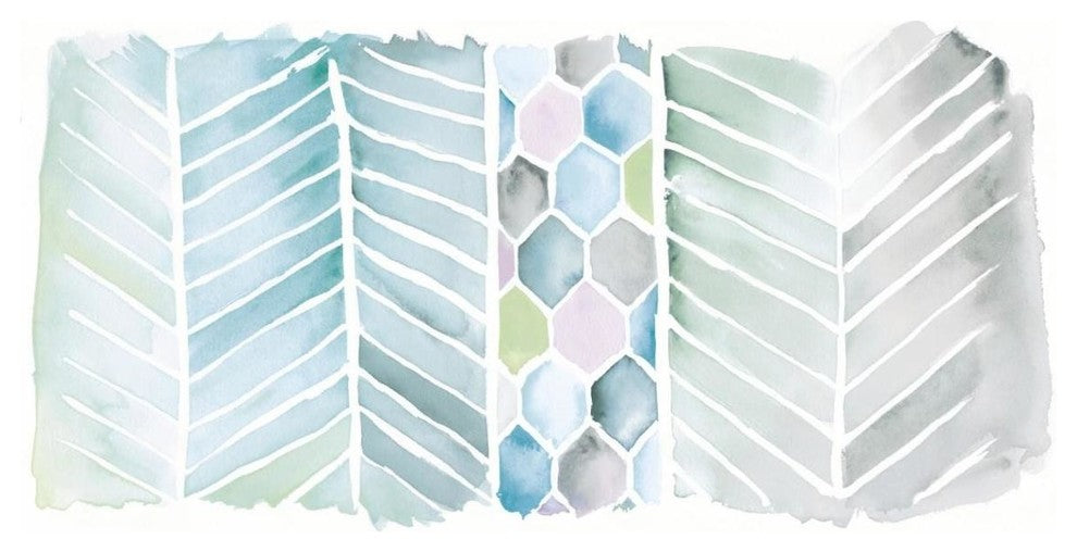"Watercolor Chevron Bright" Digital Paper Print by Elyse DeNeige, 38"x20"