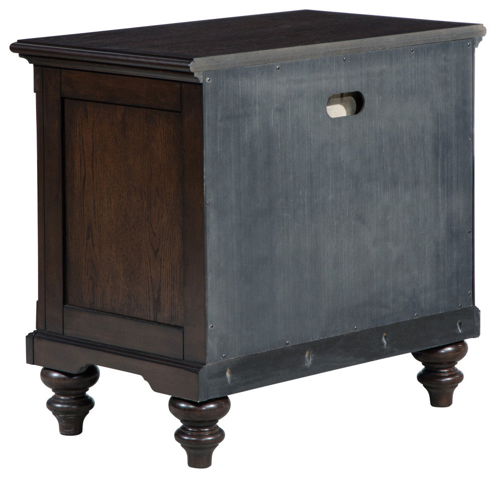 Andover 1-drawer Nightstand Bedside Table Dark Oak