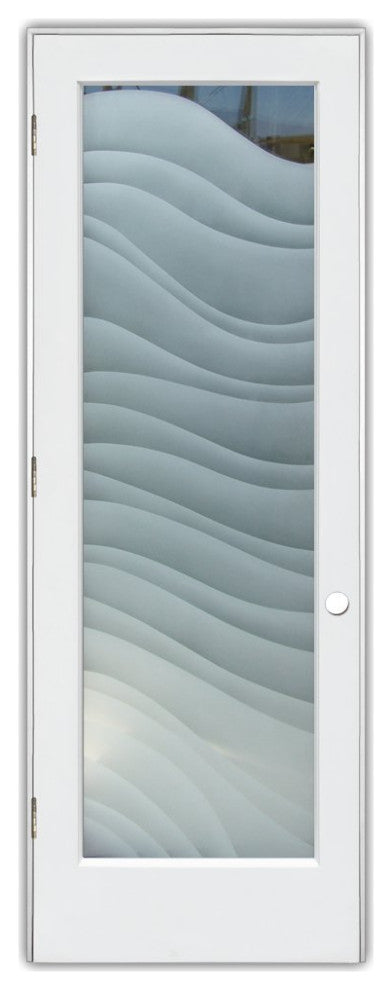 Interior Prehung Door or Interior Slab Door - Dreamy Waves - Primed - 28" x...