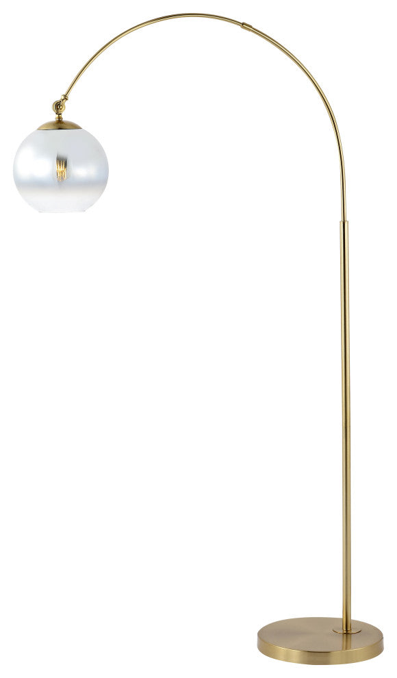 Nora 71" Coastal Vintage Iron LED Floor Lamp, Gold