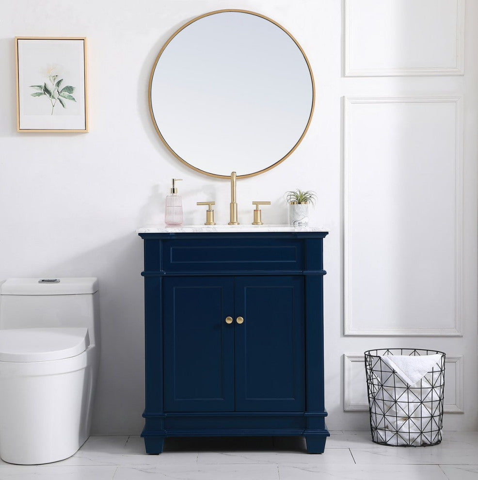 Weston Single Bathroom Vanity Set, Blue, 30
