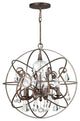 Crystorama 9026-EB-CL-MWP, 5 Light Chandelier - English Bronze