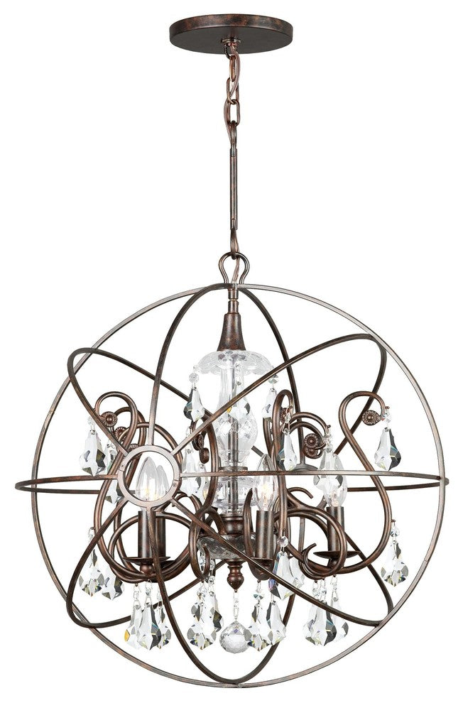 Crystorama 9026-EB-CL-MWP, 5 Light Chandelier - English Bronze