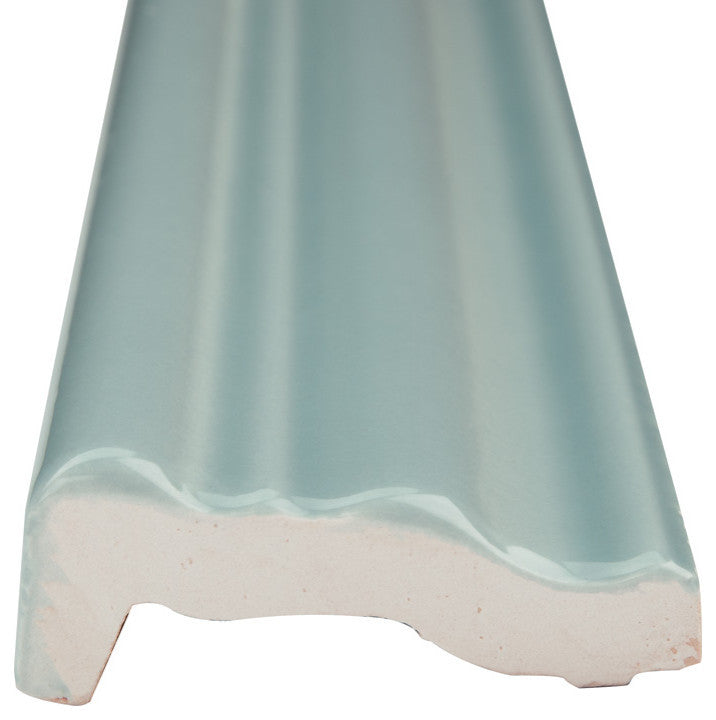 Chester Chair Rail Acqua Ceramic Wall Trim