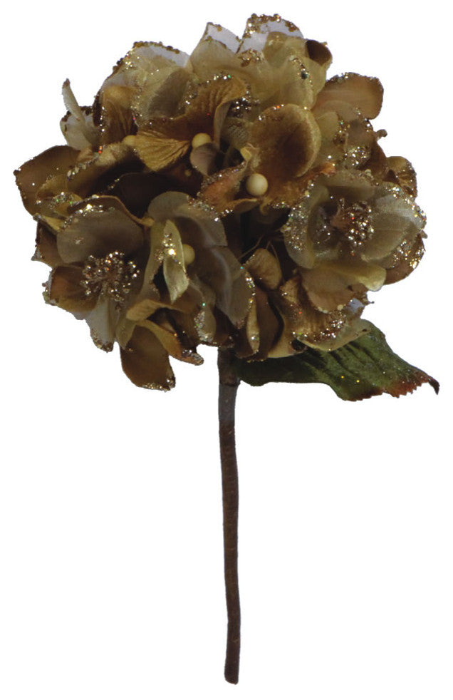 Vickerman O146708 29" Gold Velvet Hydrangea Artificial Christmas Pick