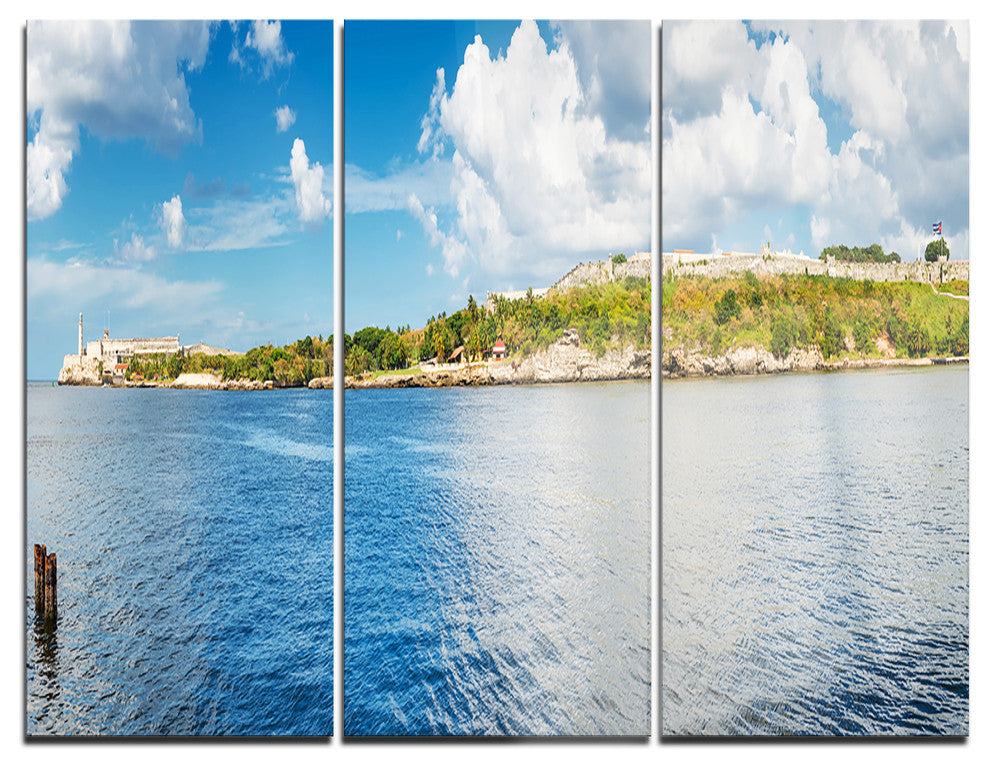 "The Bay of Havana Panorama" Photo Metal Wall Art, 3 Panels, 36"x28"