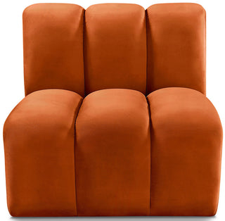 Arc Upholstered Modular Component, Cognac, 1-Piece: Straight Chair, Velvet
