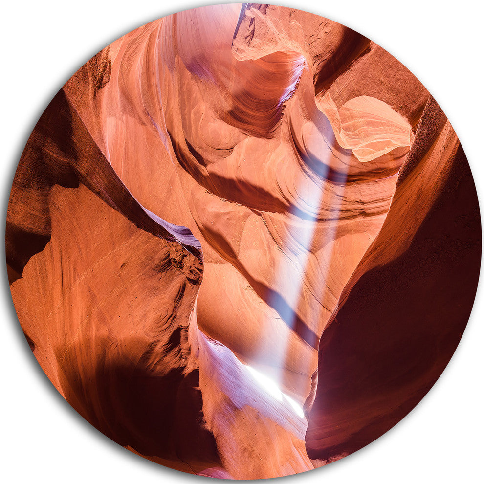 Light To Antelope Canyon, Landscape Photo Round Wall Art, 38"