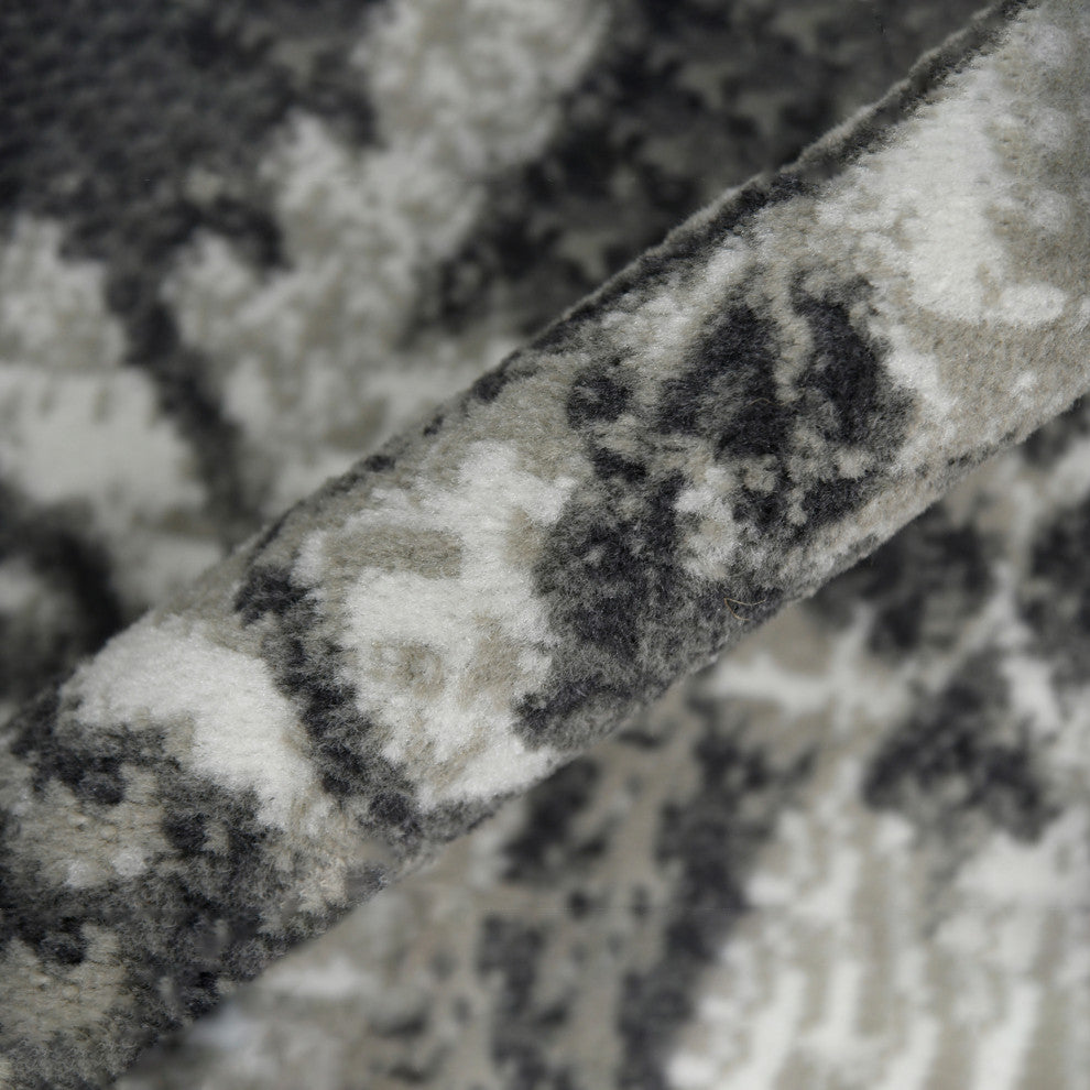 Alpine Fany Power-Loomed Polypropylene Area Rug, Dark Gray, 9'2"x12'2"