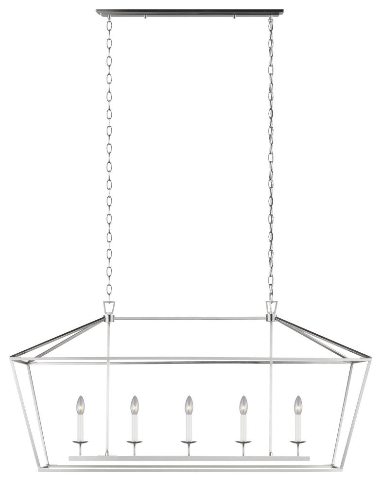 Dianna Five Light Medium Linear Chandelier, Brushed Nickel